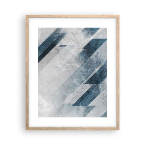 Pôster com moldura de carvalho claro - Arte espacial – movimento cinzento - 40x50 cm
