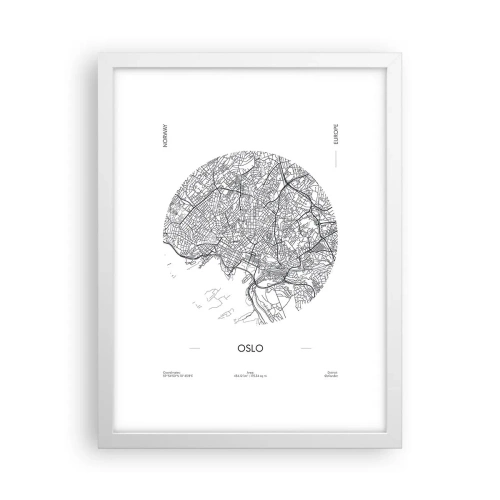 Pôster em moldura branca - Anatomia de Oslo - 30x40 cm