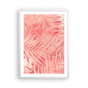 Pôster em moldura branca - Conceito cor-de-rosa - 50x70 cm
