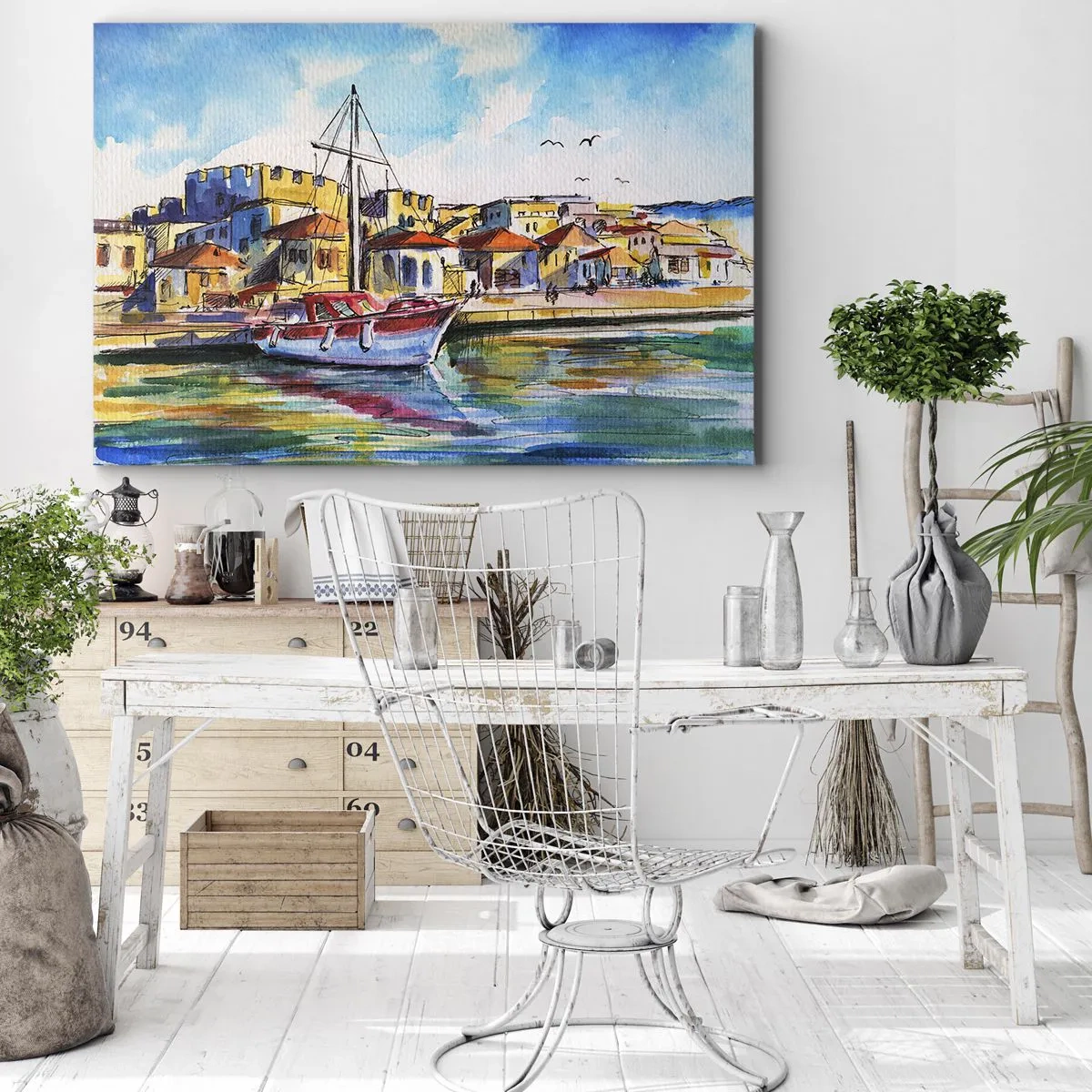 Quadro em tela - Tarde de arco-íris - 120x80 cm