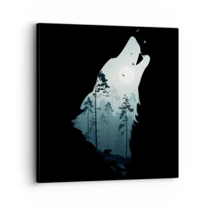 Quadro em tela - A voz da noite da floresta - 30x30 cm