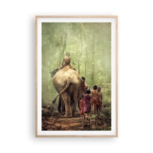 Pôster com moldura de carvalho claro - Novo Livro da Selva - 61x91 cm