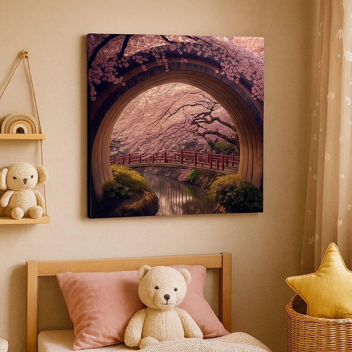 Quadro em tela - Primavera japonesa - 30x30 cm