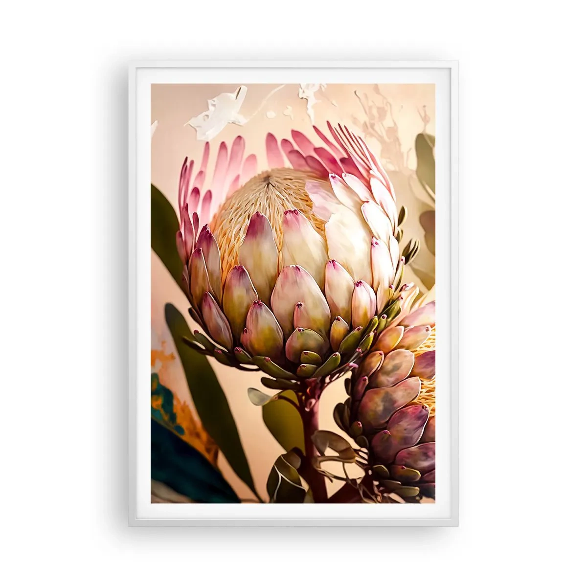 Pôster em moldura branca - Abraçado com ternura - 70x100 cm