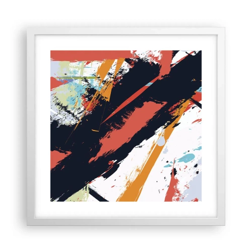 Pôster em moldura branca - Composição dinâmica - 40x40 cm