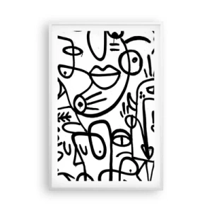 Pôster em moldura branca - Rostos e miragens - 61x91 cm