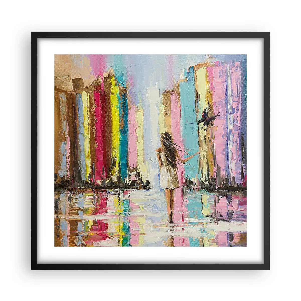 Pôster com moldura preta - Segue-me - 50x50 cm