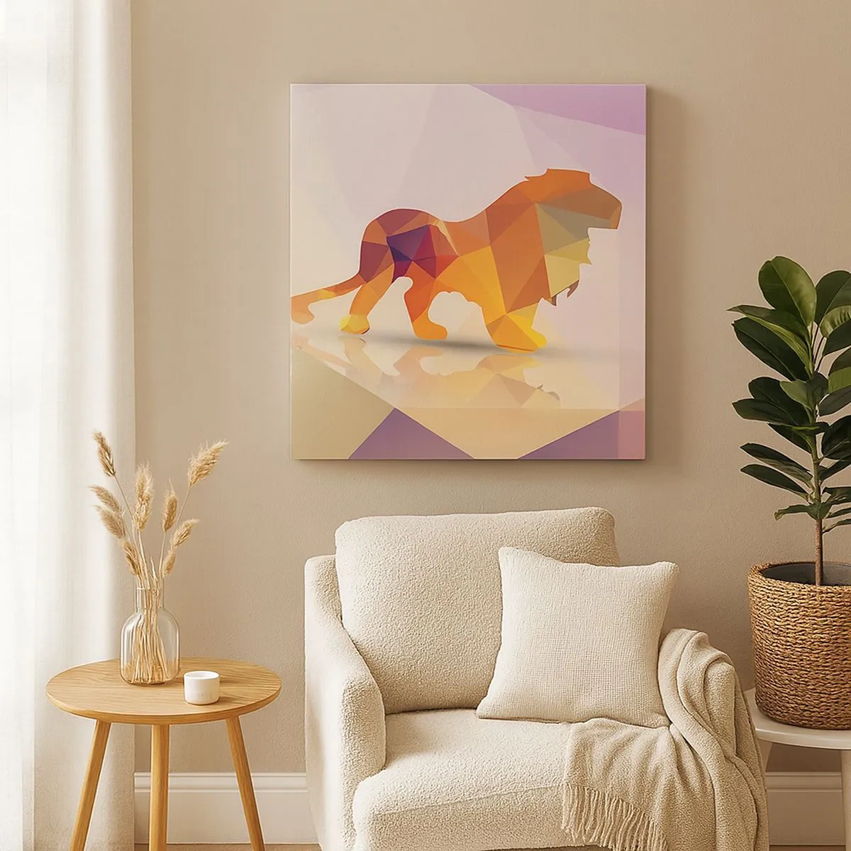 Quadro em tela - O rei em diamante - 30x30 cm