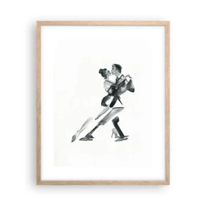 Pôster com moldura de carvalho claro - Num só ritmo - 40x50 cm