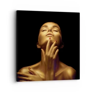 Quadro em tela - Como seda dourada - 40x40 cm