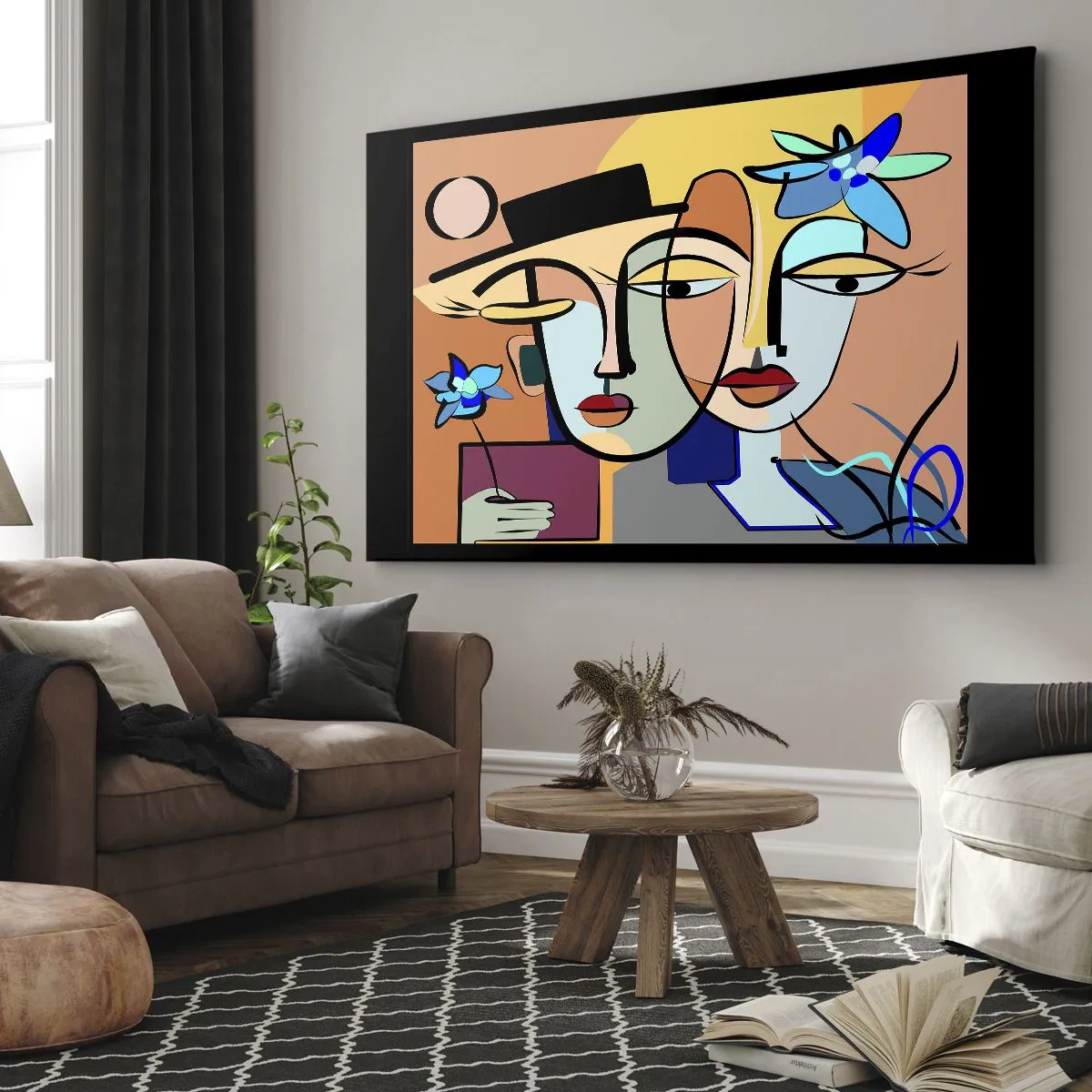 Quadro em tela - O randez vous de Picasso - 70x50 cm