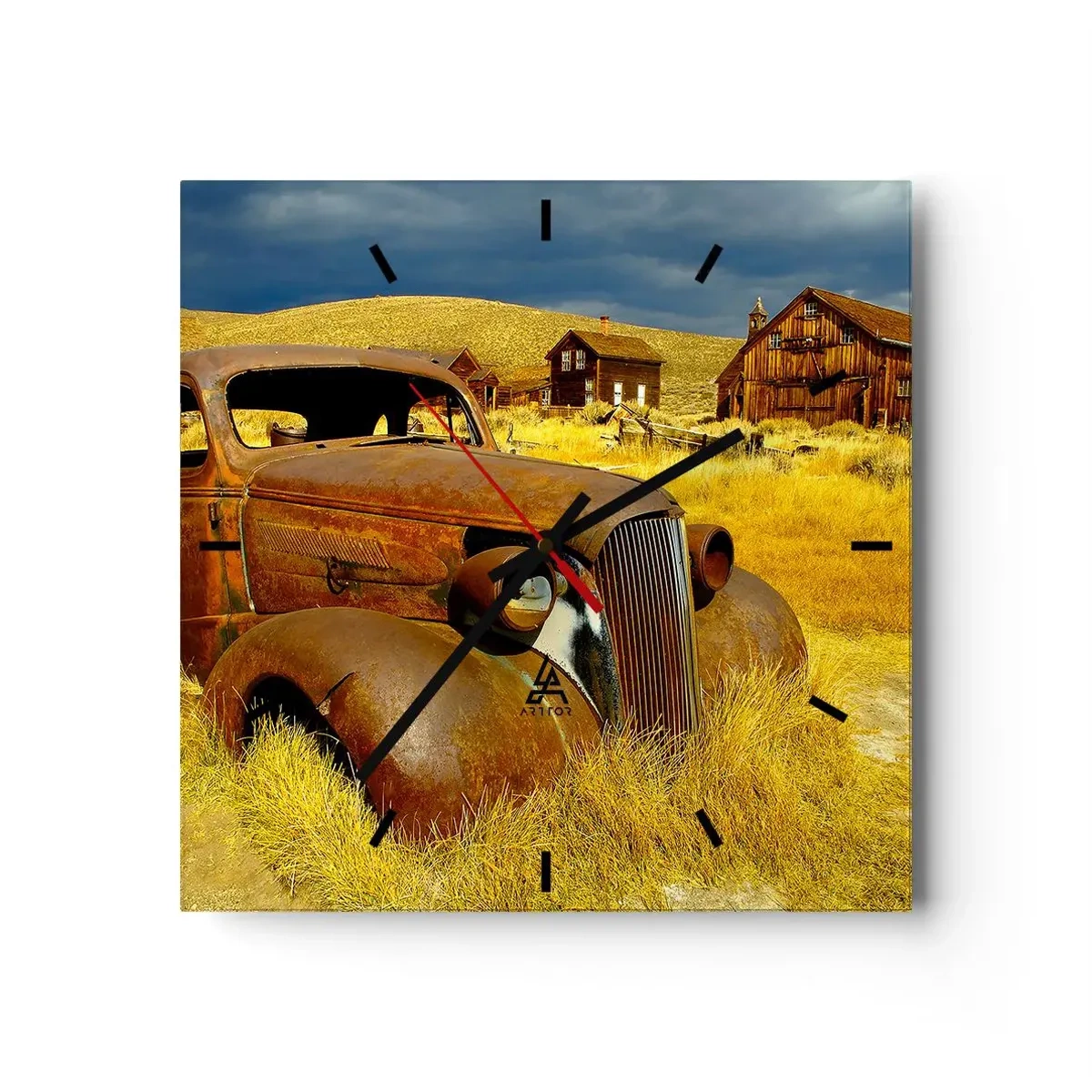 Relógio de parede - Relógio em vidro - Um merecido descanso - 30x30 cm