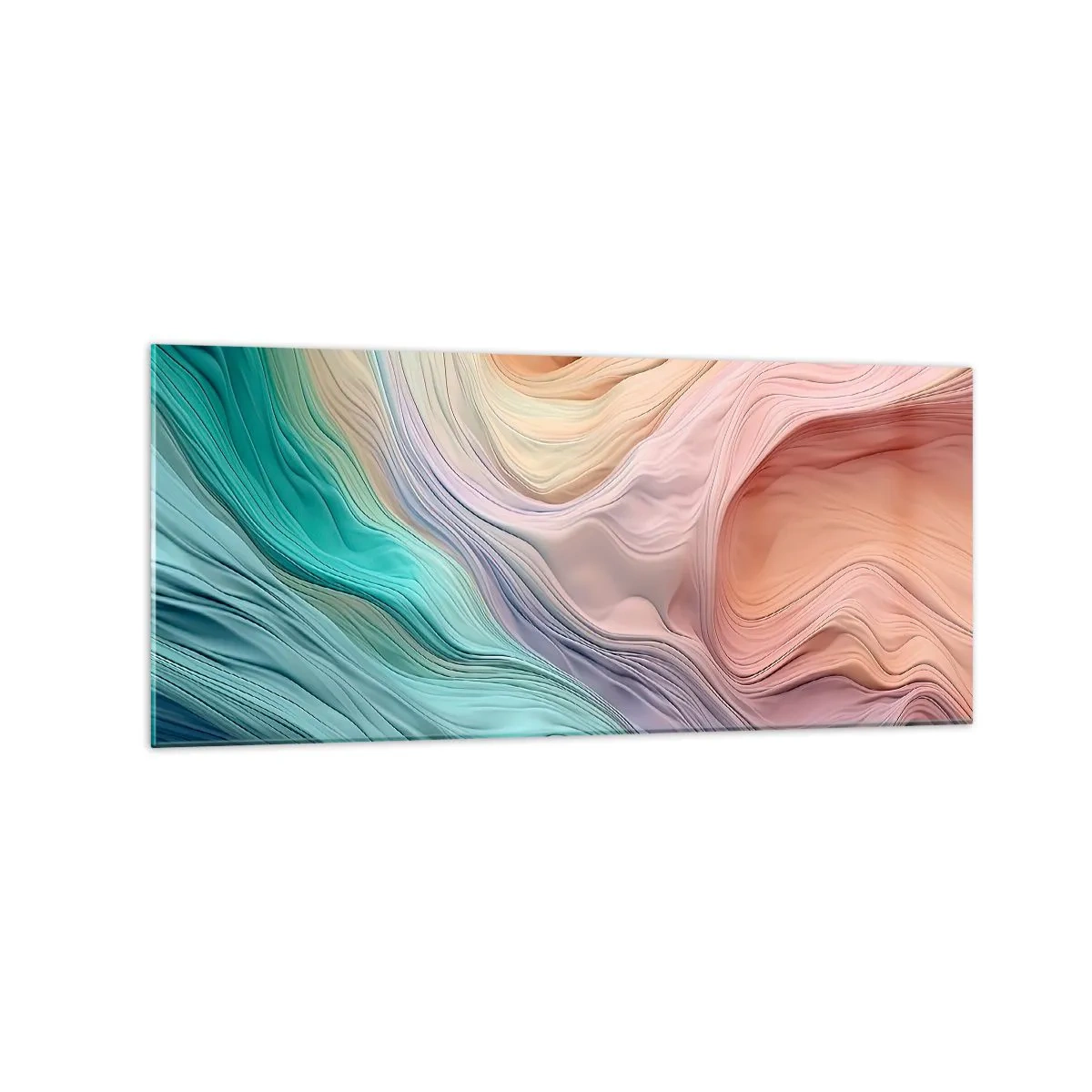 Quadro em vidro - Onda arco-íris - 120x50 cm