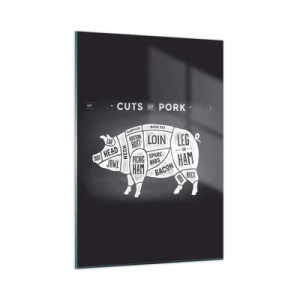 Quadro em vidro - Cartilha do talhante - 50x70 cm