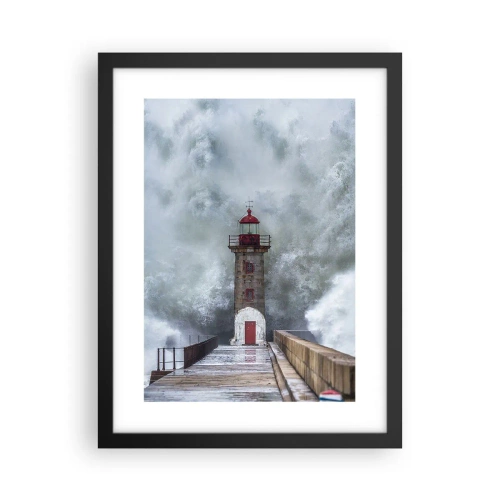 Pôster com moldura preta - O rugido das águas, o som do vento - 30x40 cm