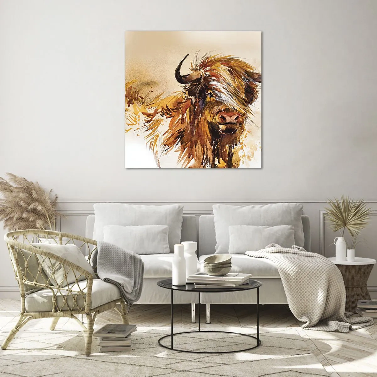 Quadro em vidro - Orgulho do caçador - 60x60 cm