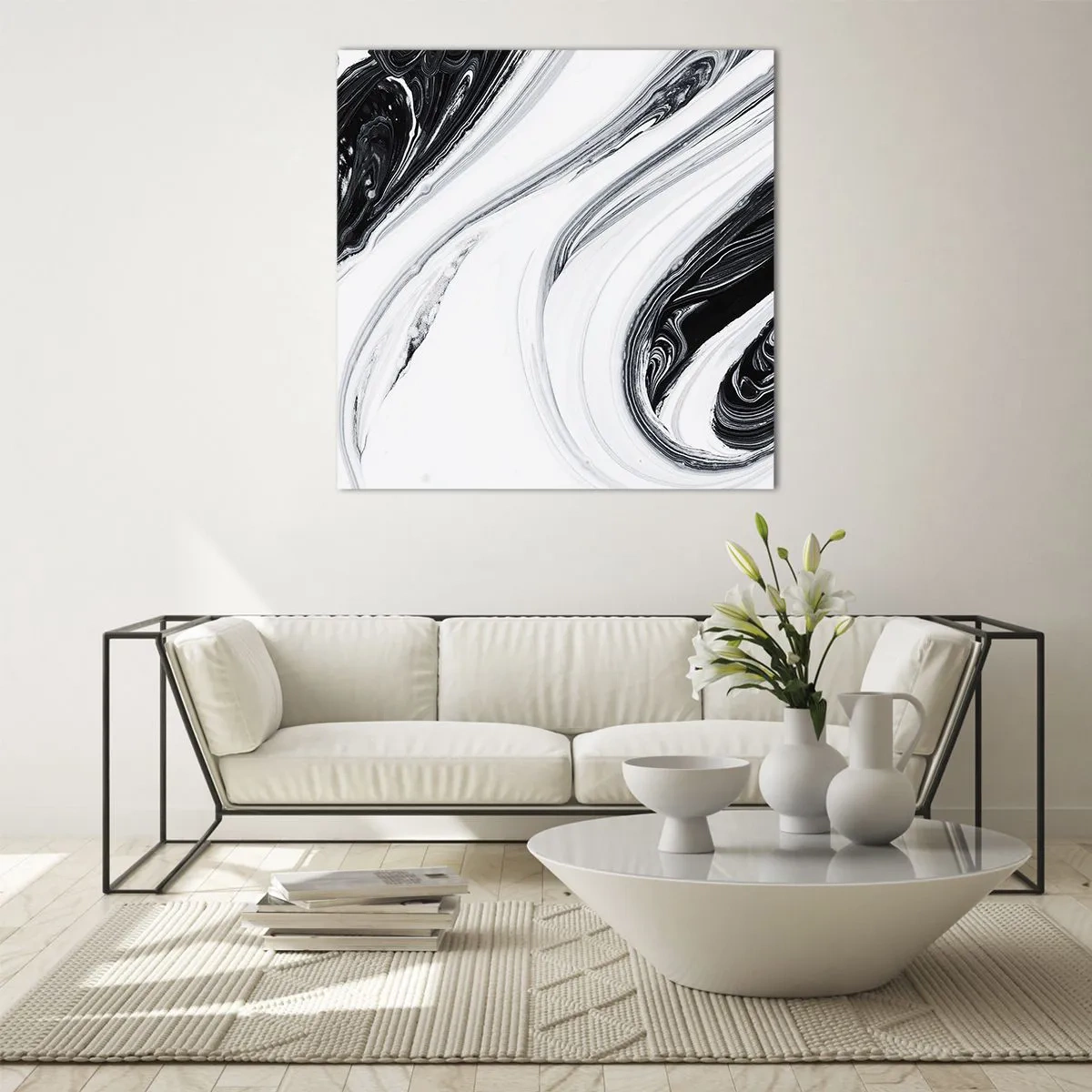 Quadro em vidro - Uma combinação de opostos - 40x40 cm