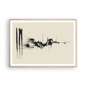 Pôster com moldura de carvalho claro - Abstração apressada - 100x70 cm