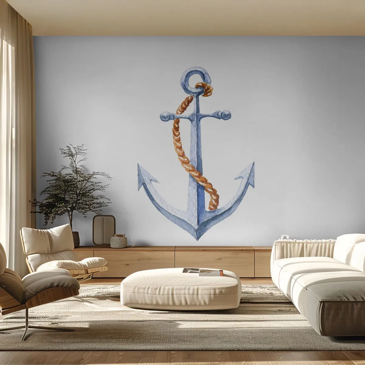Papel de Parede Premium Canvas - Ahoy aventura! - Âncora, Passatempo, navegação - 250x175 cm