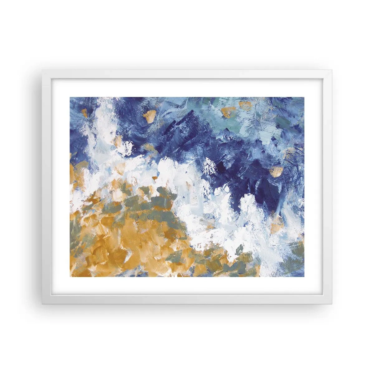 Pôster em moldura branca - Dança dos elementos - 50x40 cm