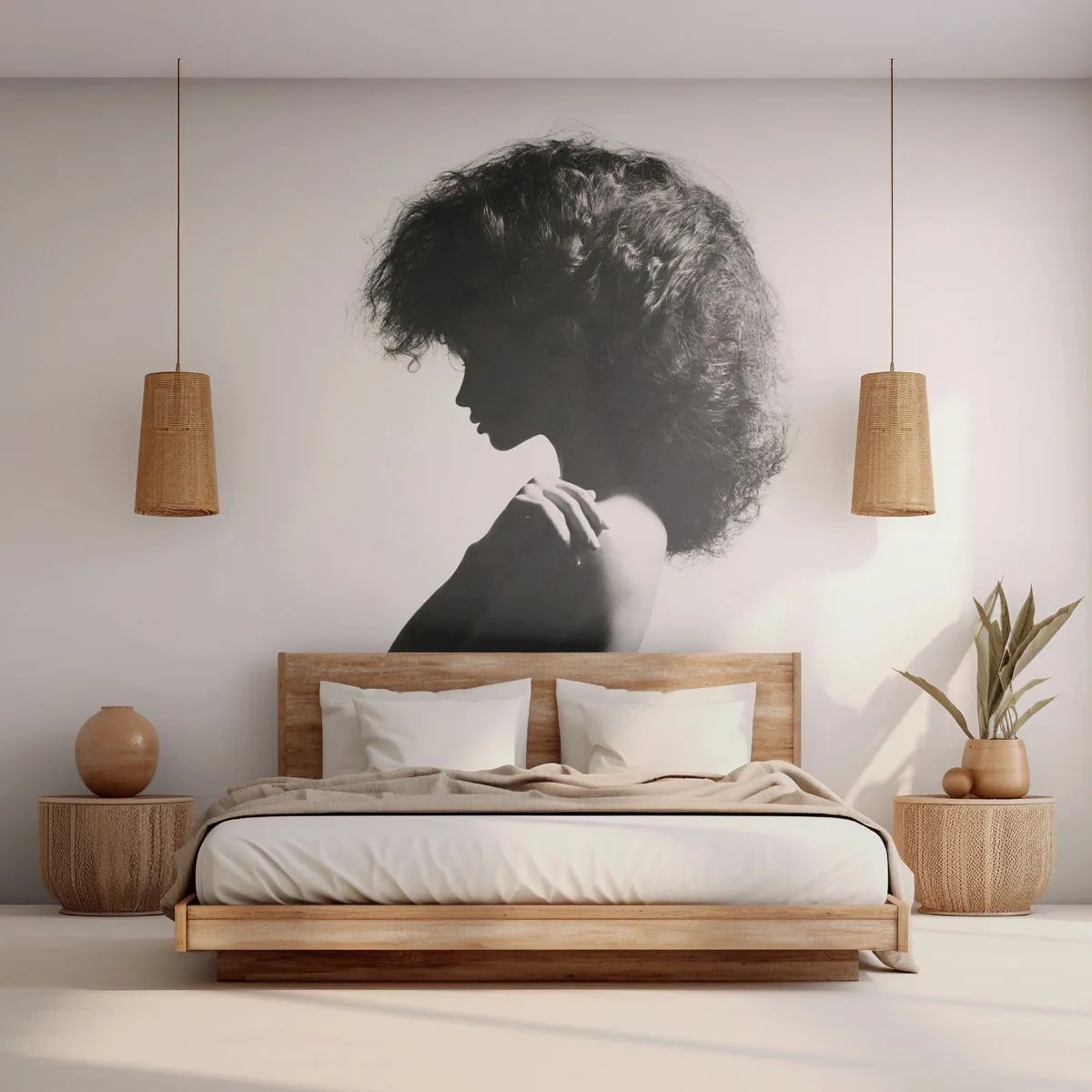 Papel de Parede Premium Sand - Como uma flor em um caule fino - Mulher, Corpo, Modelo - 500x350 cm