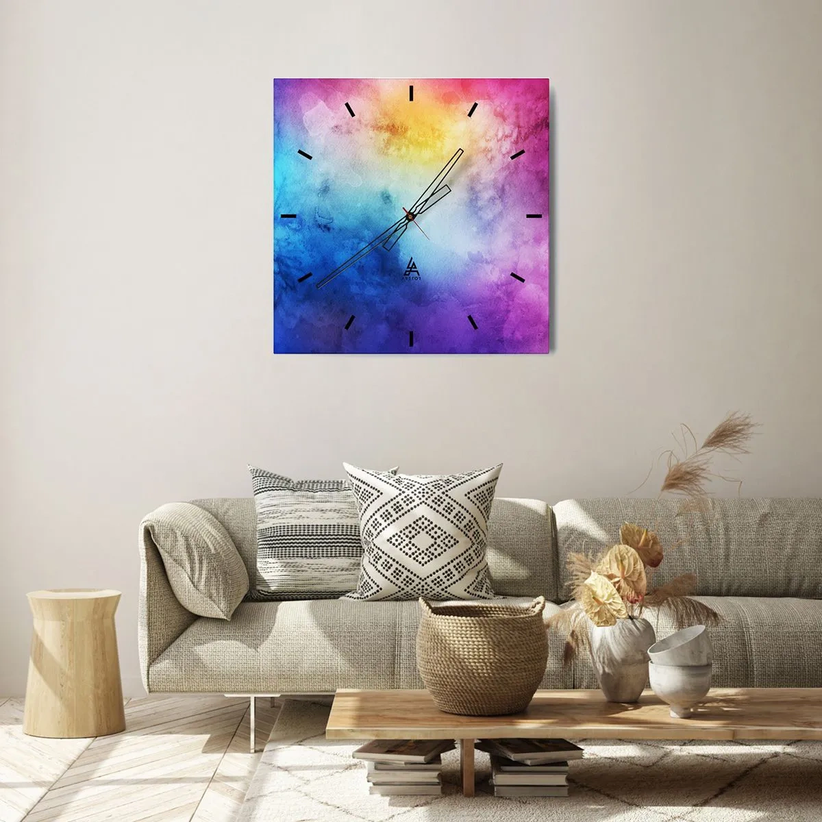 Relógio de parede - Relógio em vidro - Quase no sétimo céu - 30x30 cm