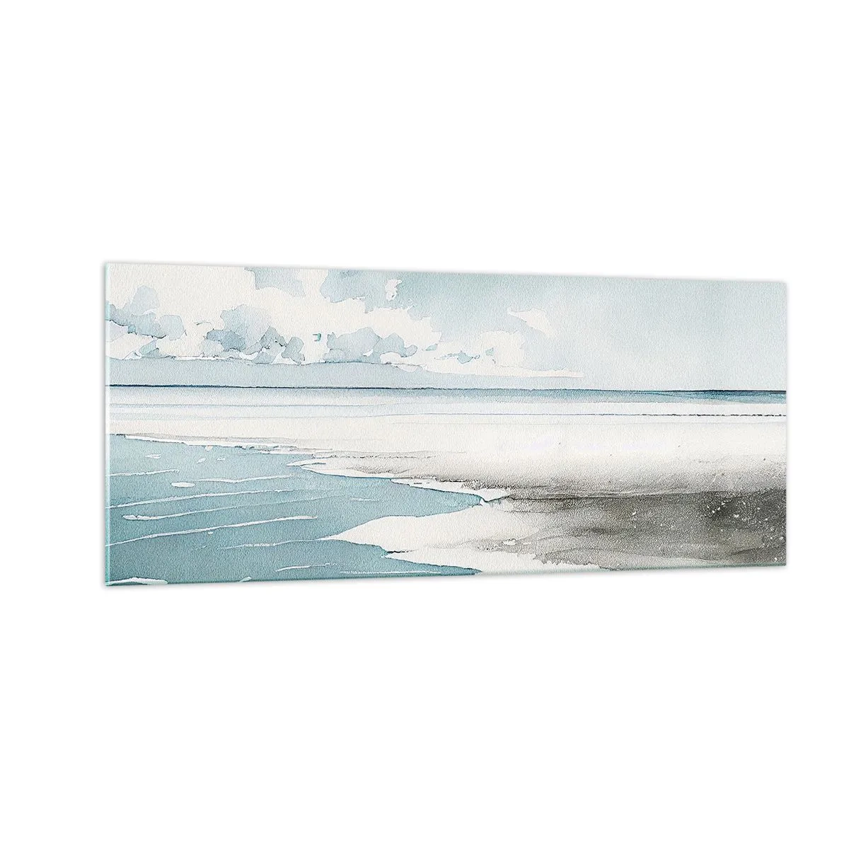 Quadro em vidro - Maré suave - 100x40 cm