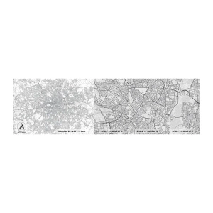 Amostra de papel de parede Premium Canvas - Mapa do labirinto de Londres - Cidade, Mapa da cidade, Londres - 100x30 cm