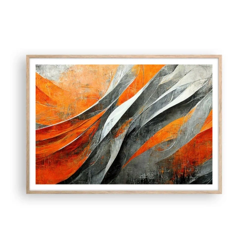 Pôster com moldura de carvalho claro - Calor e frio - 100x70 cm