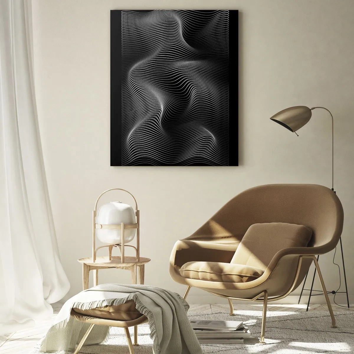 Quadro em vidro - Dança de luz no espaço - 50x70 cm