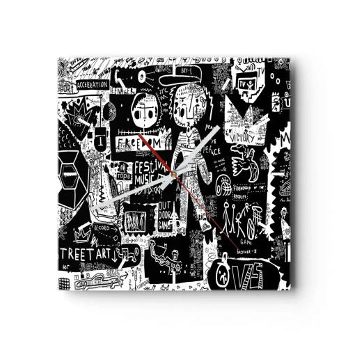 Relógio de parede - Relógio em vidro - O direito e a alegria da juventude espiritual - 40x40 cm