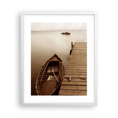 Pôster em moldura branca - Paz de espírito - 40x50 cm