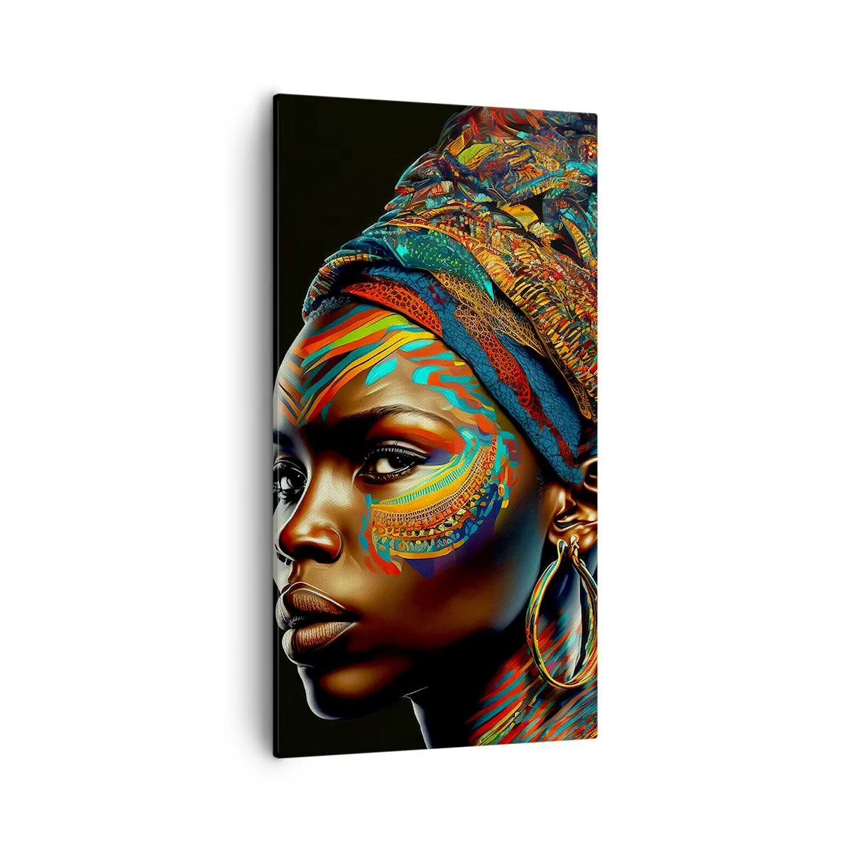 Quadro em tela - Rainha africana - 55x100 cm