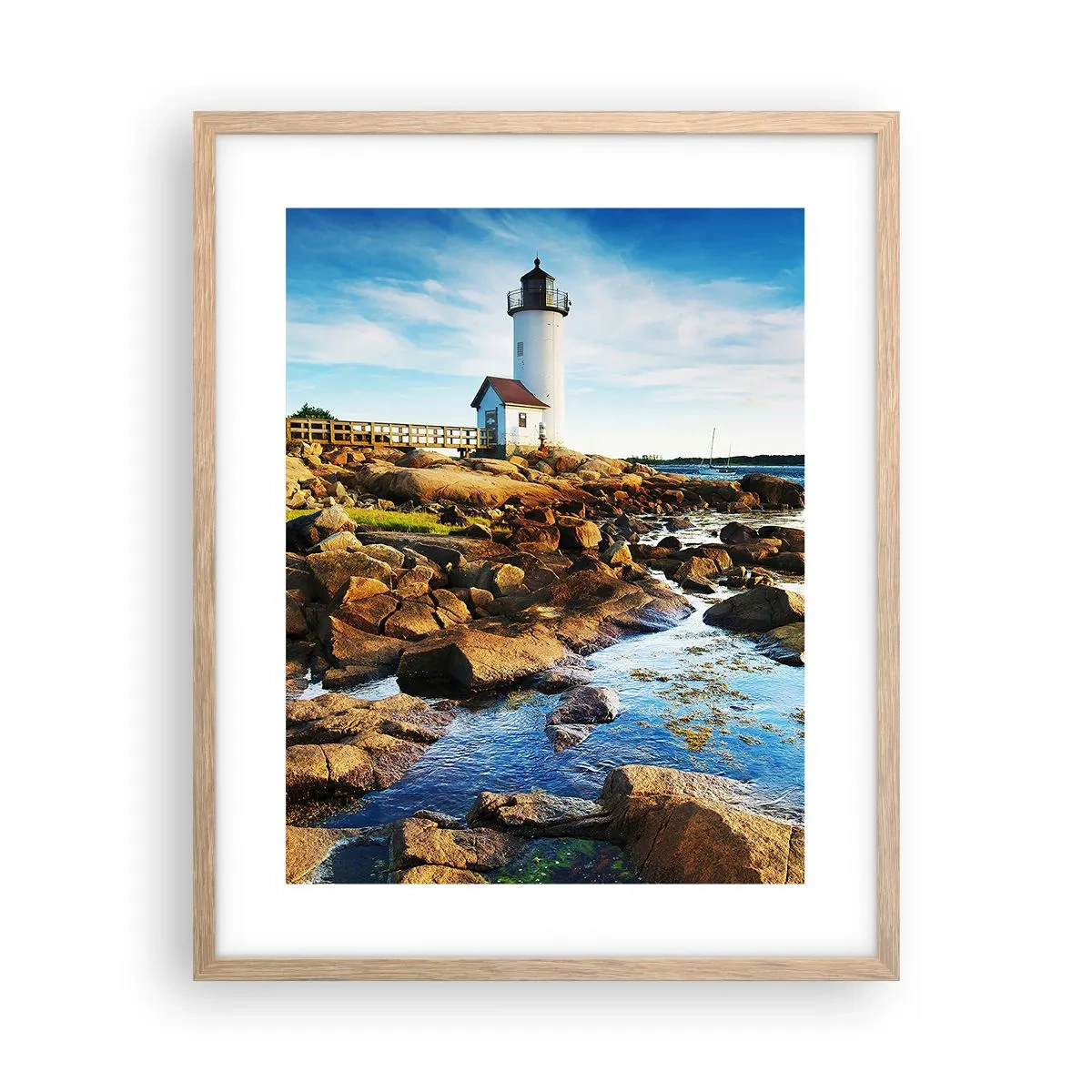 Pôster com moldura de carvalho claro - Voltem bem, estou à espera - 40x50 cm