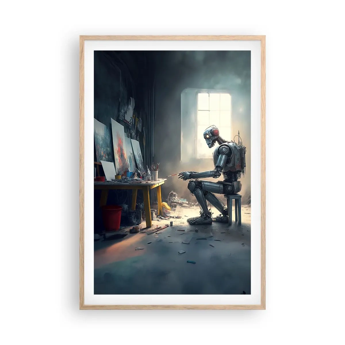 Pôster com moldura de carvalho claro - O ato de criação - 61x91 cm