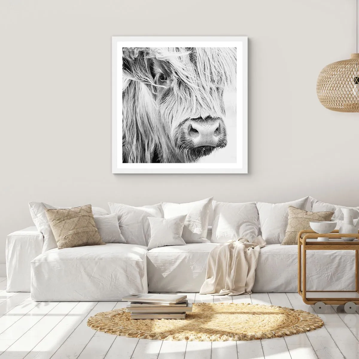 Pôster em moldura branca - Natureza selvagem escocesa - 60x60 cm