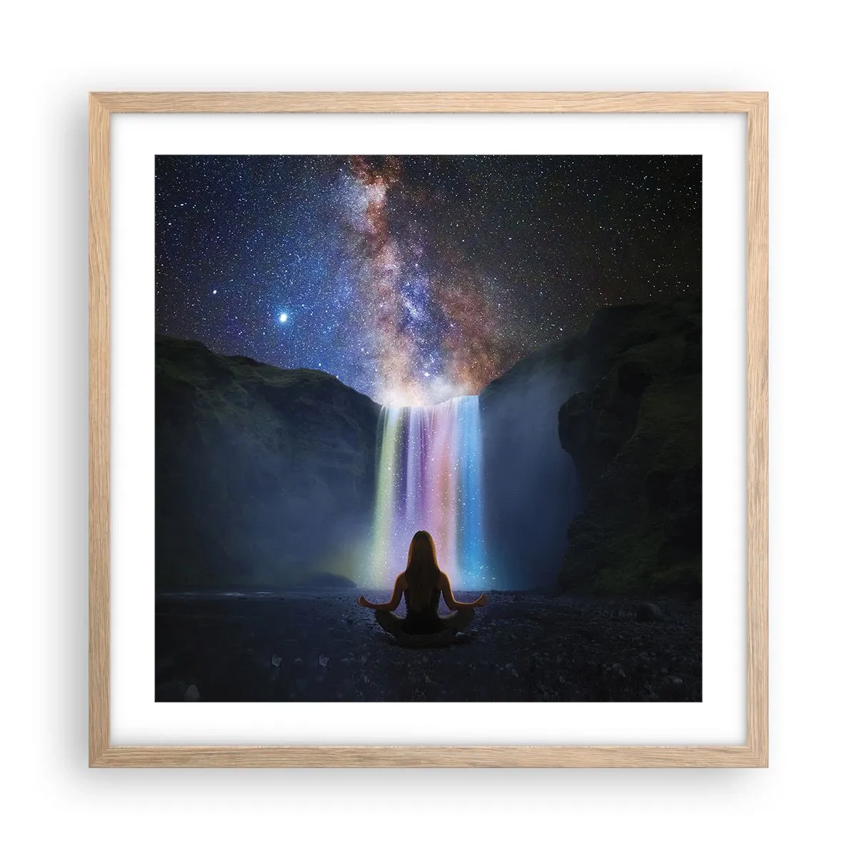 Pôster com moldura de carvalho claro - Harmonia absoluta - 50x50 cm