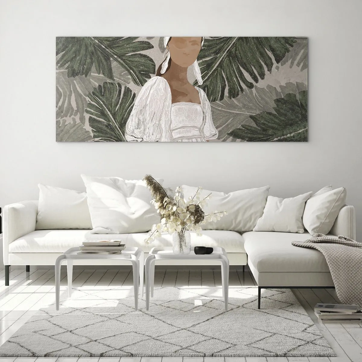 Quadro em vidro - Retrato exótico - 100x40 cm