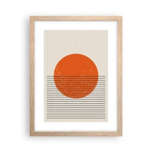 Pôster com moldura de carvalho claro - Sempre sol - 30x40 cm