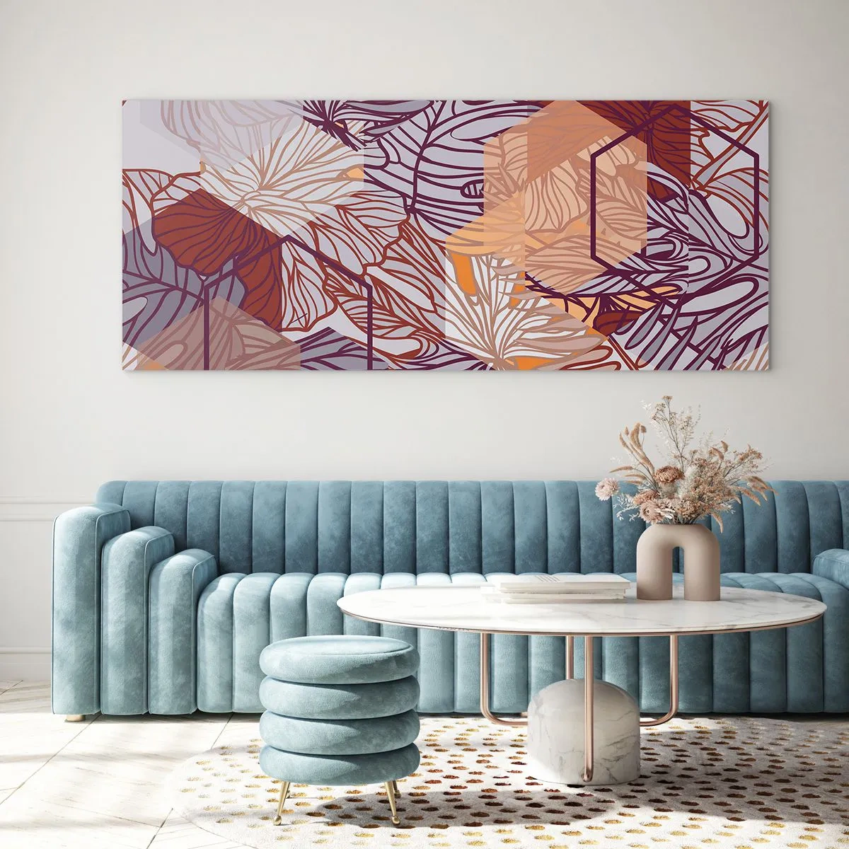 Quadro em vidro - A impossível relação entre a geometria e a natureza - 120x50 cm