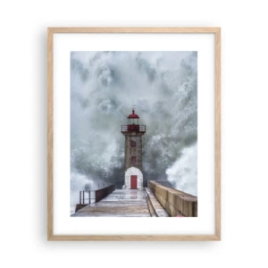Pôster com moldura de carvalho claro - O rugido das águas, o som do vento - 40x50 cm