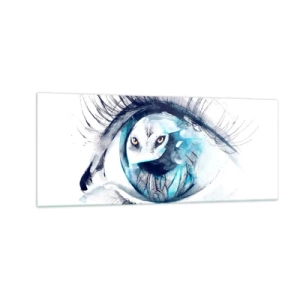 Quadro em vidro - Cara a cara com o selvagem - 100x40 cm
