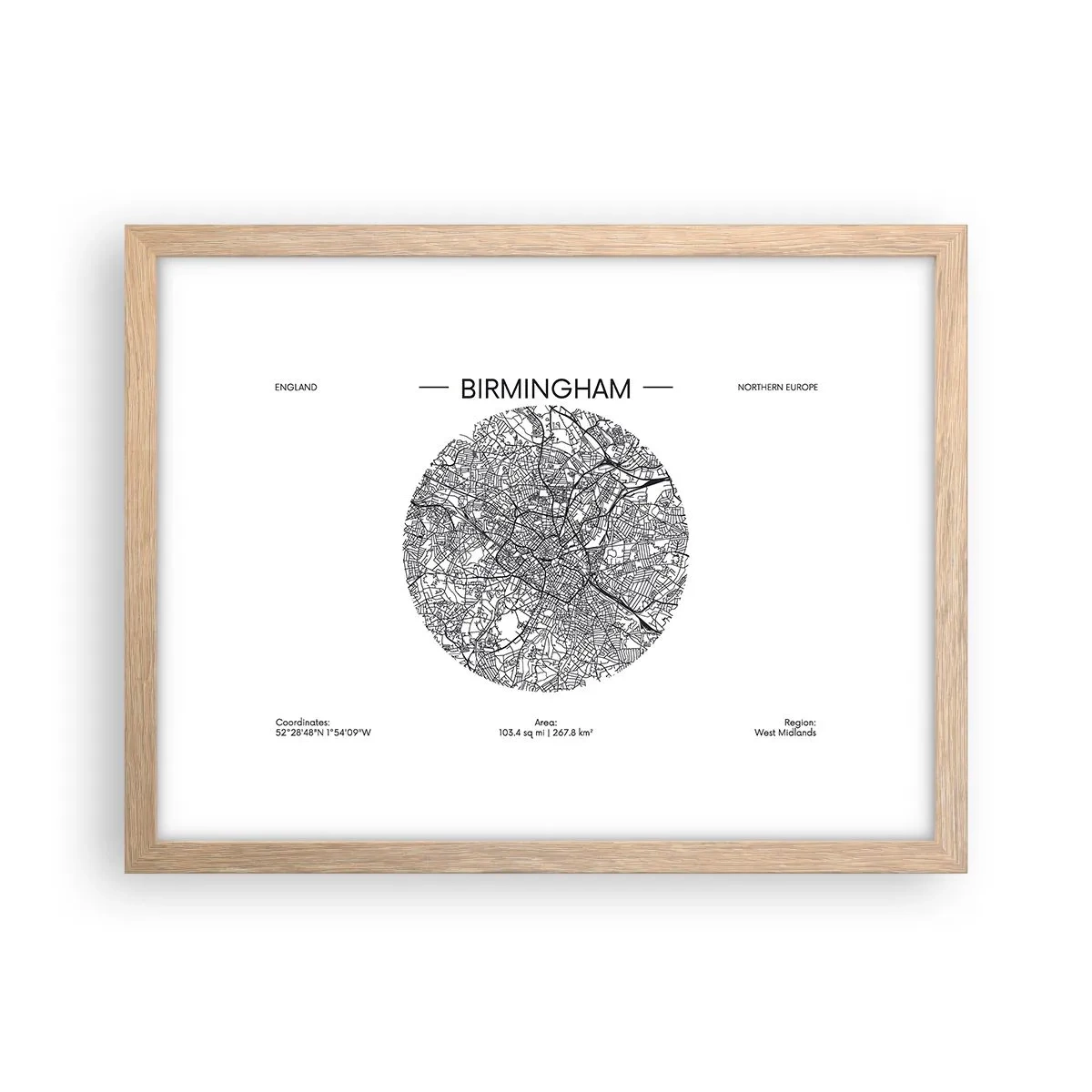 Pôster com moldura de carvalho claro - Anatomia de Birmingham - 40x30 cm
