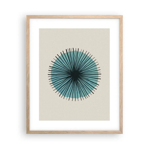 Pôster com moldura de carvalho claro - Radiante sobre o azul - 40x50 cm