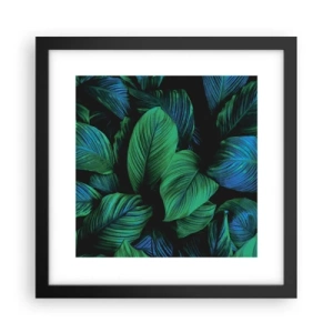 Pôster com moldura preta - Na multidão verde - 30x30 cm