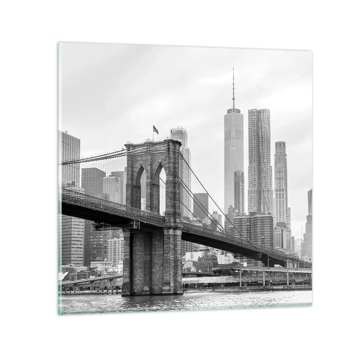 Quadro em vidro - Vibrações de Nova York - 60x60 cm