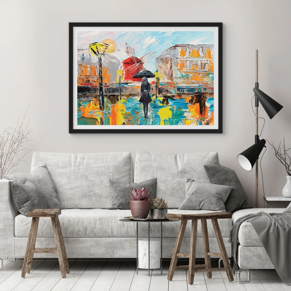 Pôster com moldura preta - Lendas parisienses - 100x70 cm