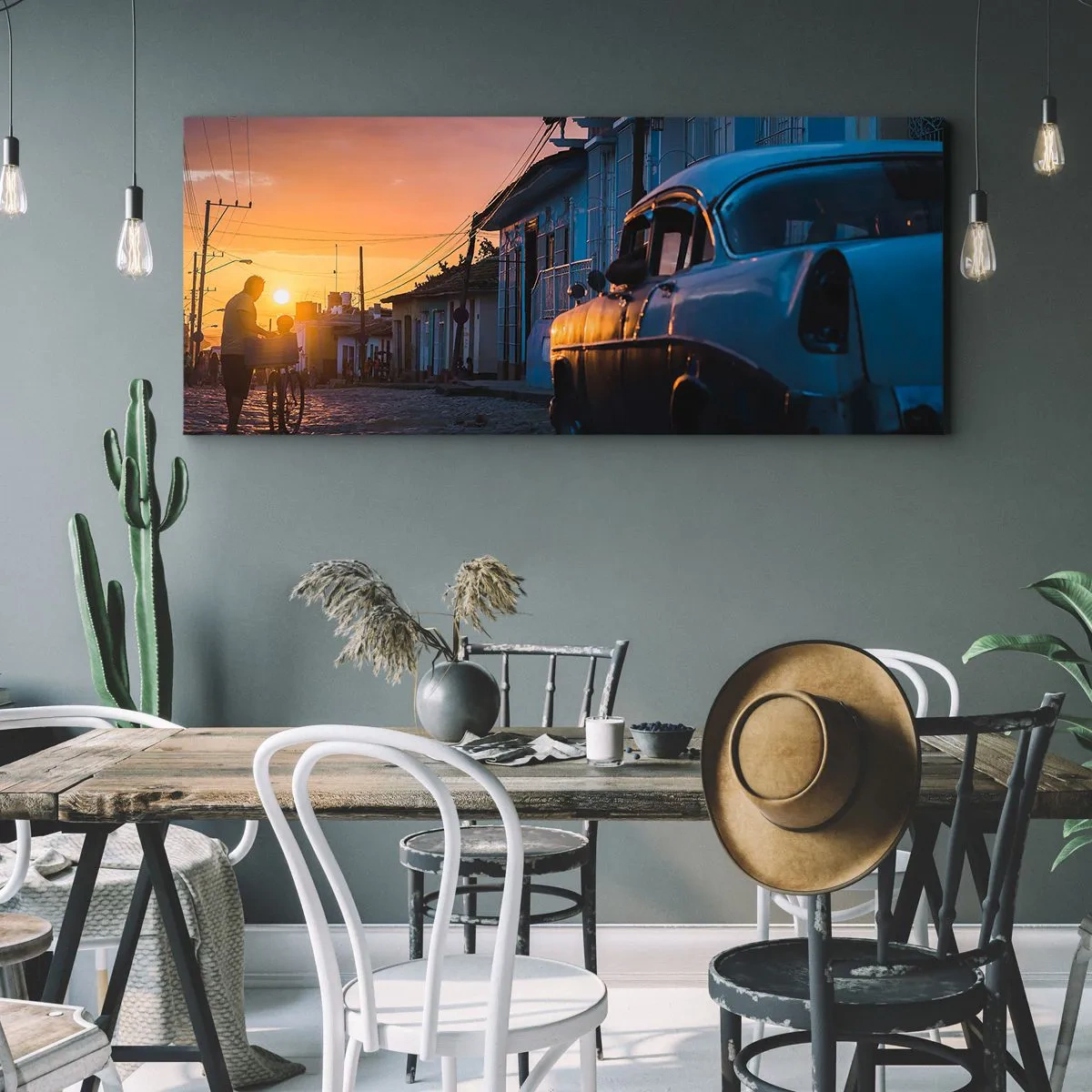 Quadro em tela - Aqui é onde o tempo abranda - 100x40 cm