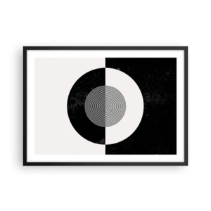 Pôster com moldura preta - Harmonia a preto e branco - 70x50 cm