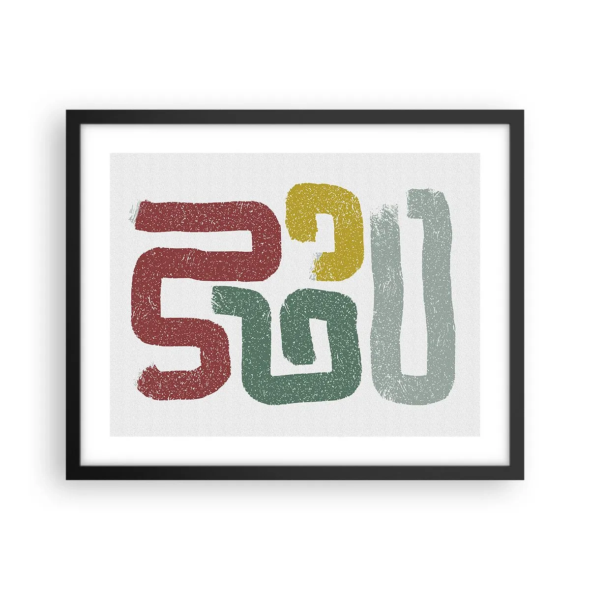 Pôster com moldura preta - Em uma língua desconhecida - 50x40 cm